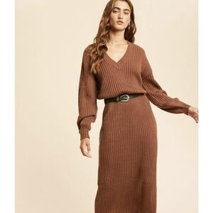 In Bloom Warm Brown Knit Sweater